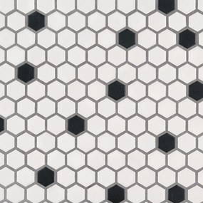 Black and White Hex Mosaic
